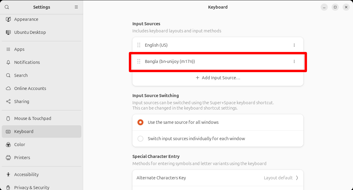 IBus Keyboard Input Method