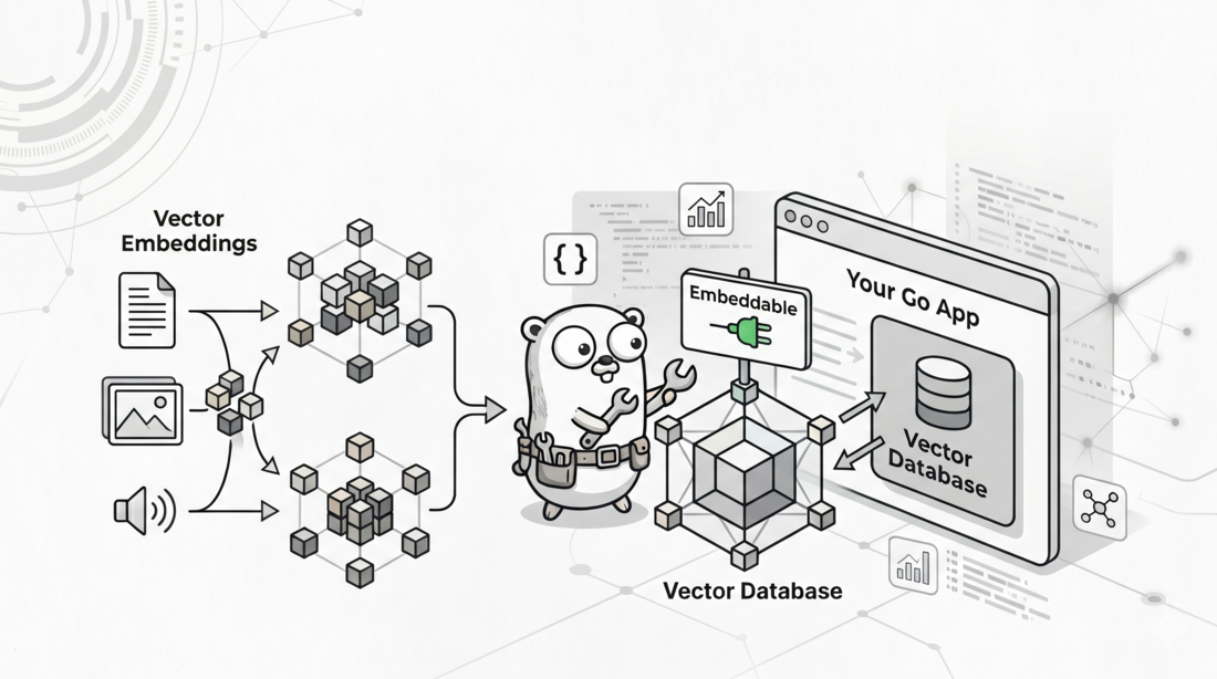 Comparison of embeddable vector database options for a Go single-binary application